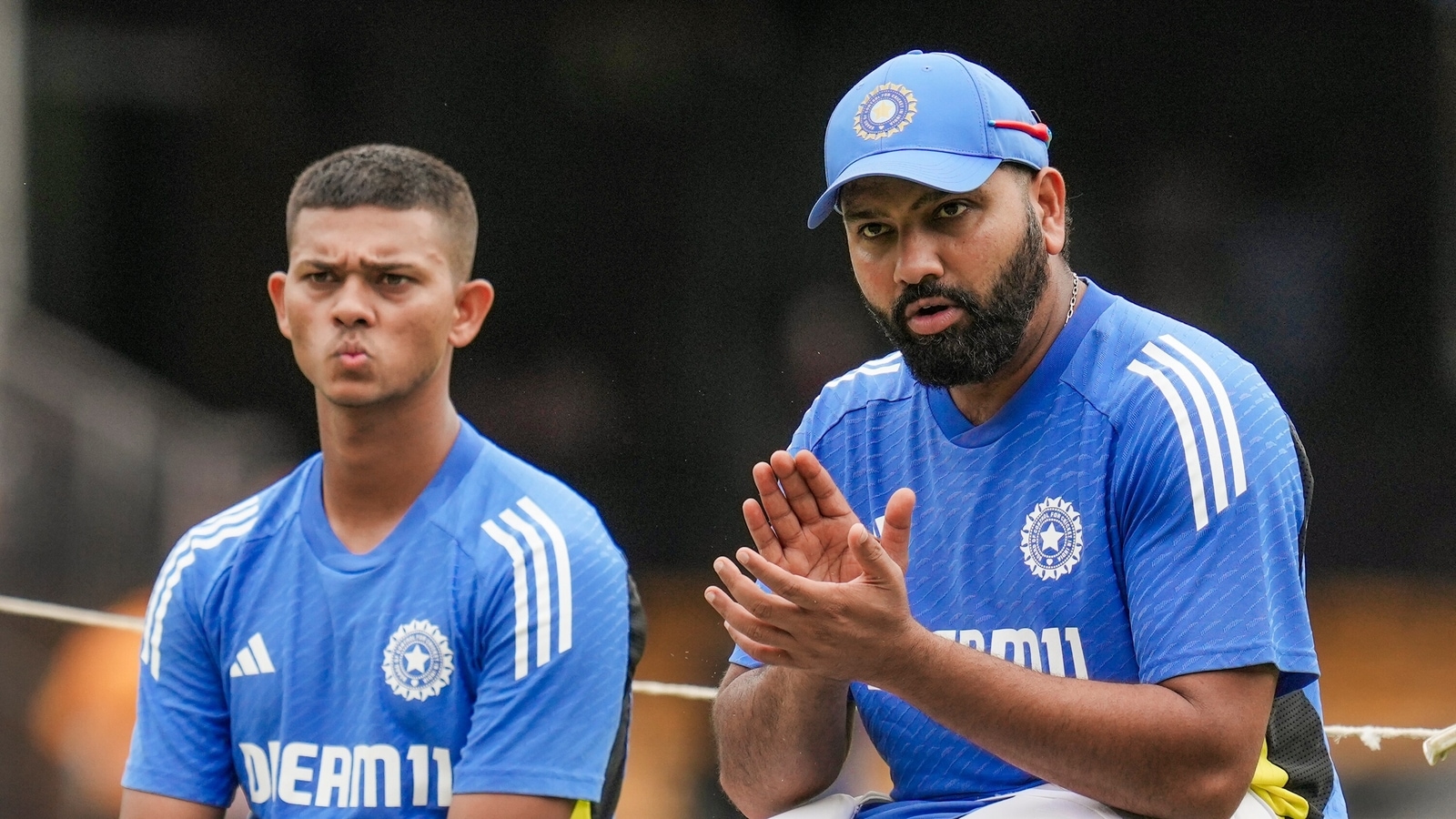 Yashasvi Jaiswal with Rohit Sharma