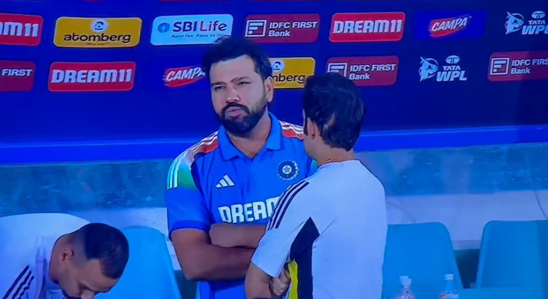 Rohit Sharma in a deep conversation with Gautam Gambhir