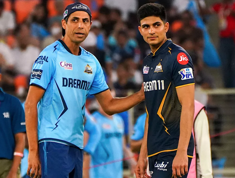 Shubman Gill with Ashish Nehra