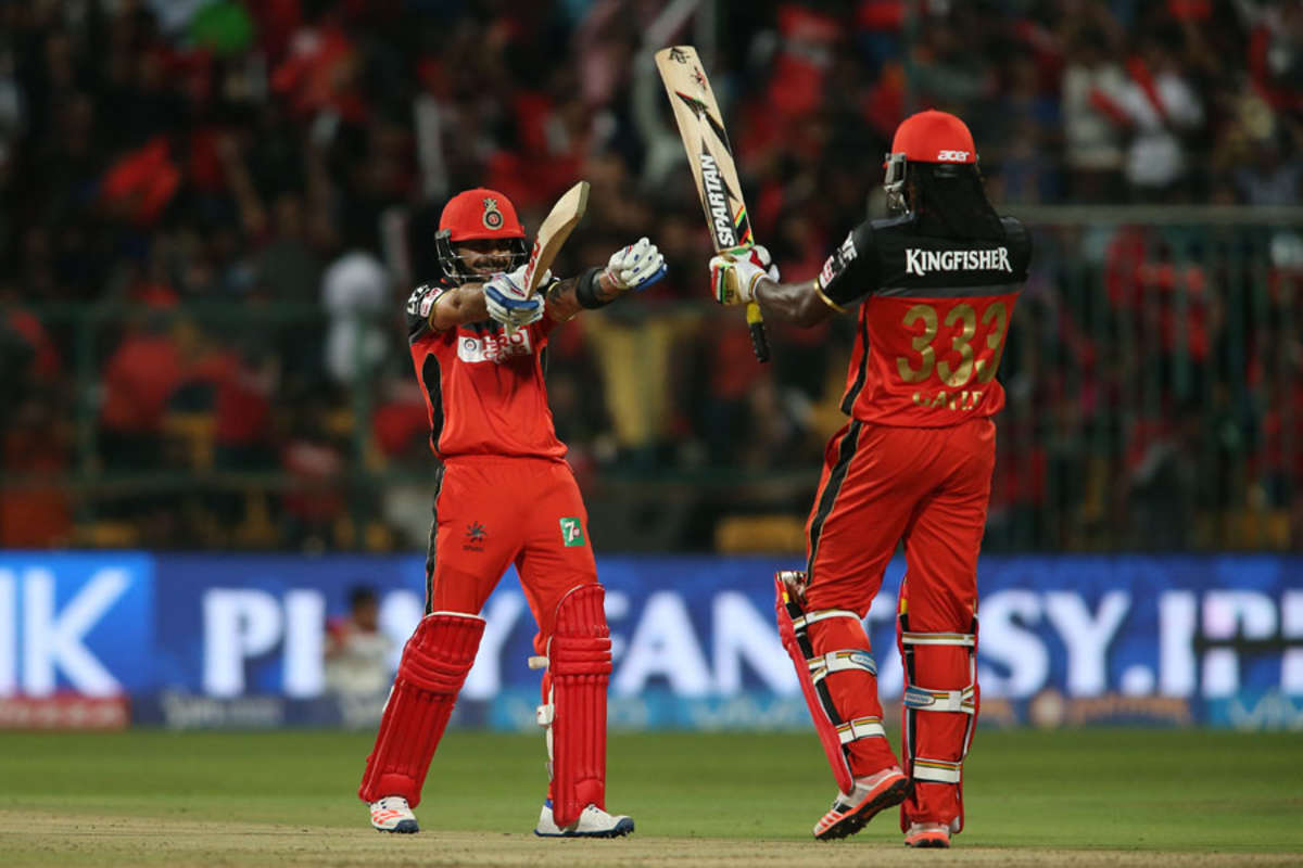 Virat Kohli with Chris Gayle