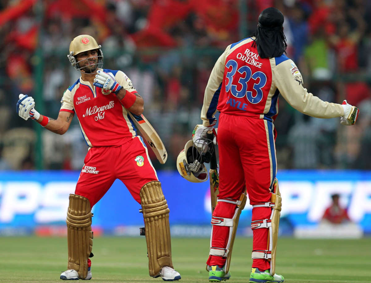 Virat Kohli with Chris Gayle