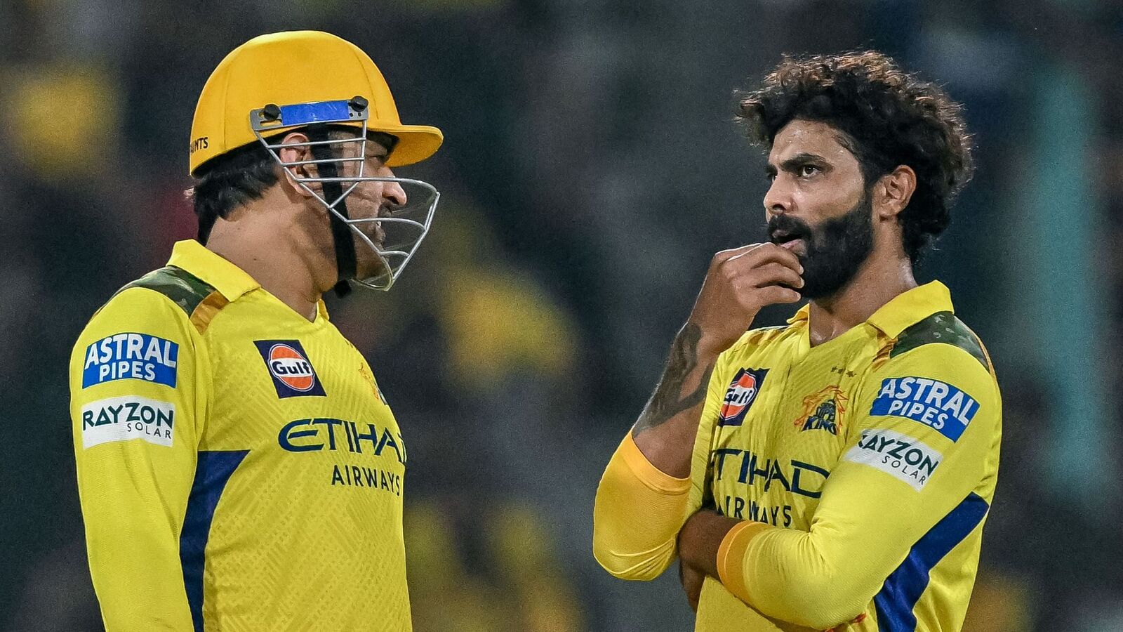 MS Dhoni with Ravindra Jadeja