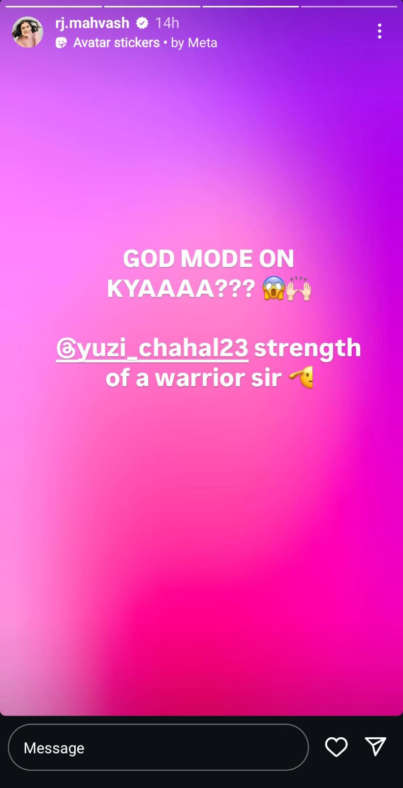 RJ Mahvash's IG Story