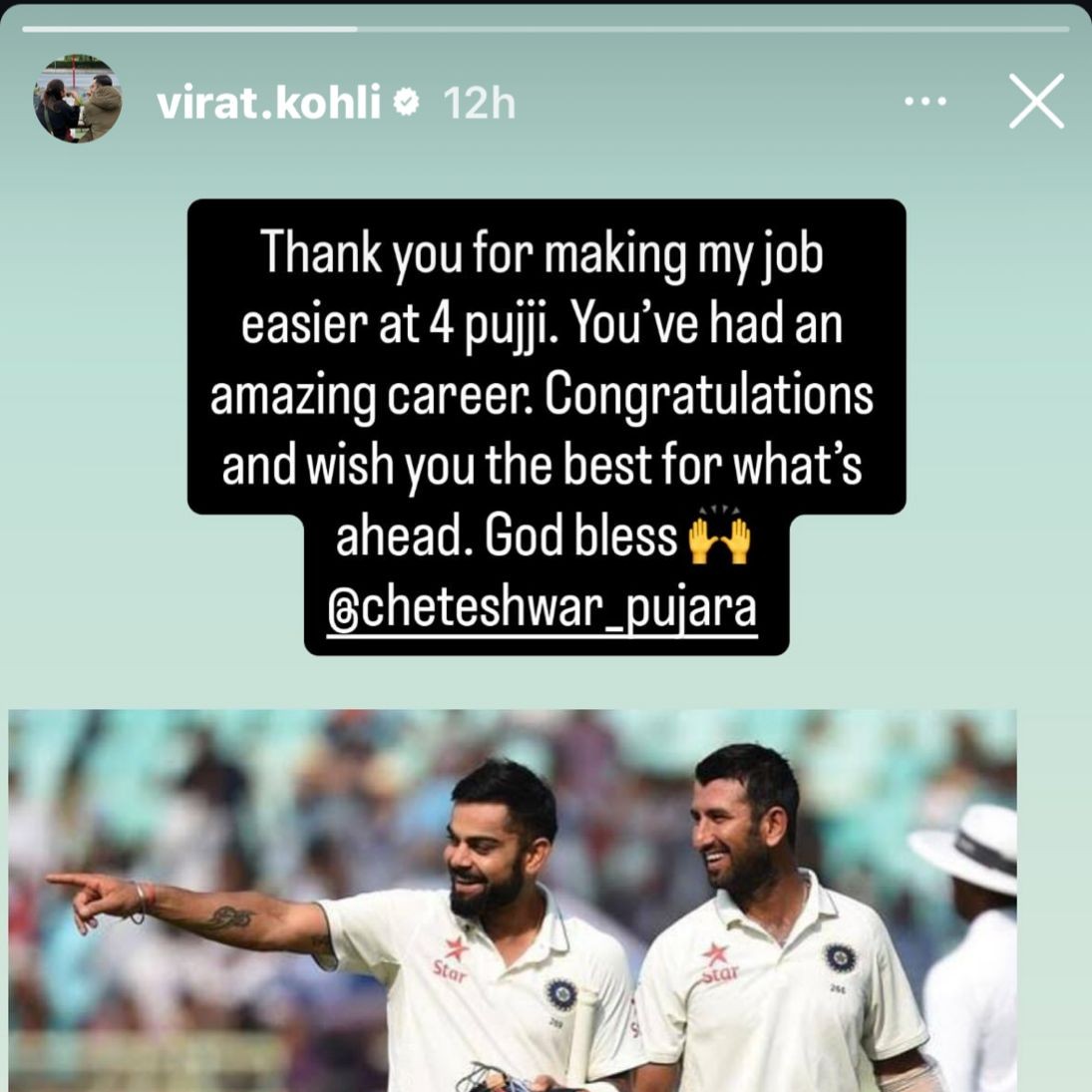 Virat Instagram Story 