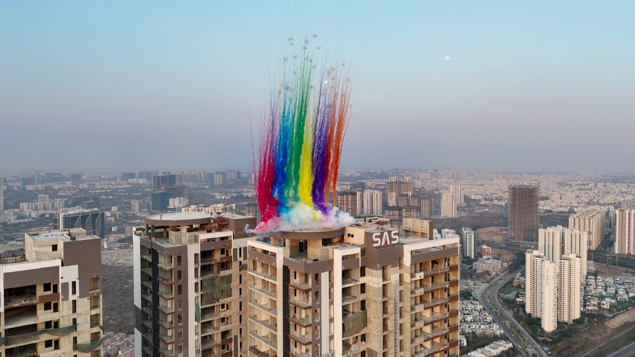 Hyderabad celebrates Holi in style at SAS crown skyscraper event