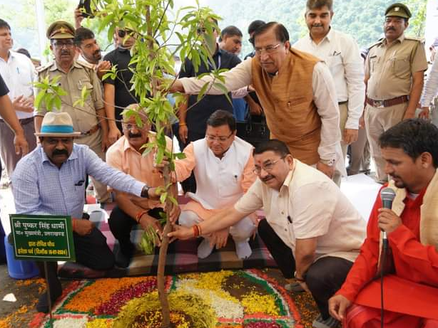CM Dhami celebrates Harela festival with massive tree plantation - english.punjabkesari.com