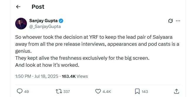 Saiyaara movie collection: Impressive debut with 20 cr opening